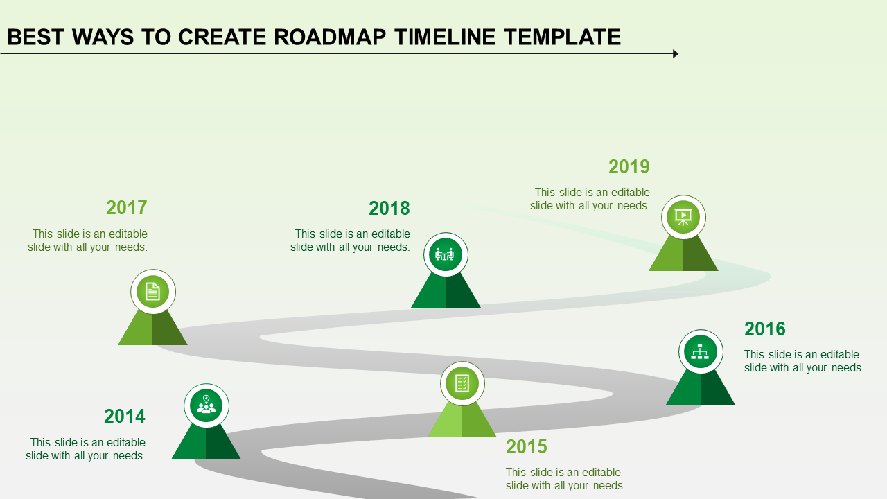 roadmap timeline template-green